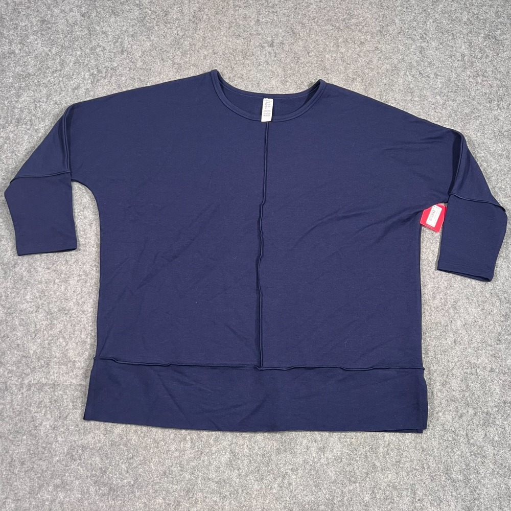 NWT Spanx Empire Navy Blue P.L.T Dolman Sleeve Sweatshirt Women's Size Medium